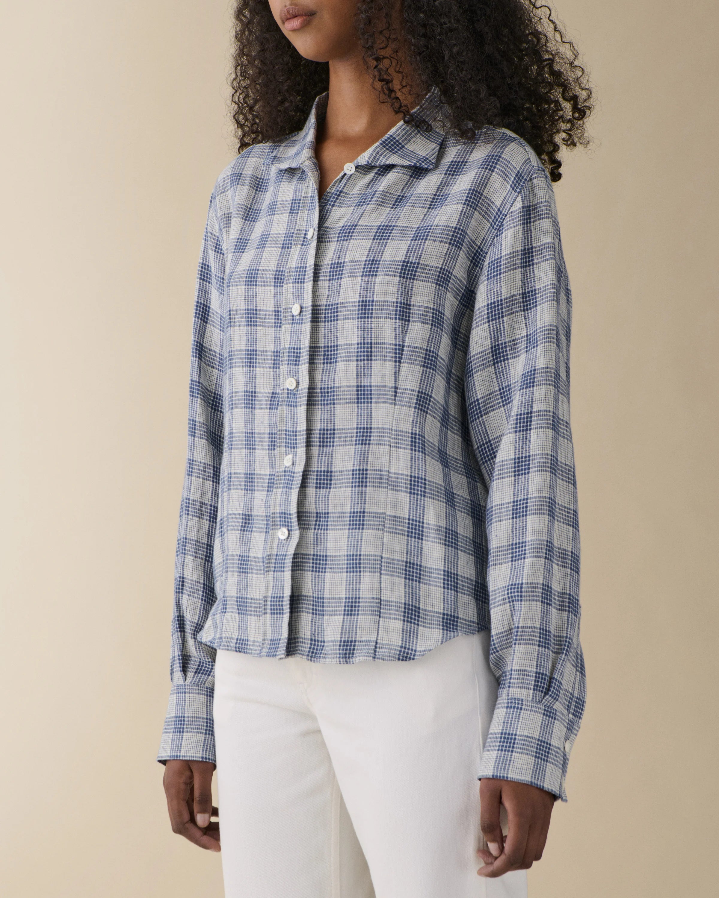 Jeanerica Blue White Check Vera Shirt
