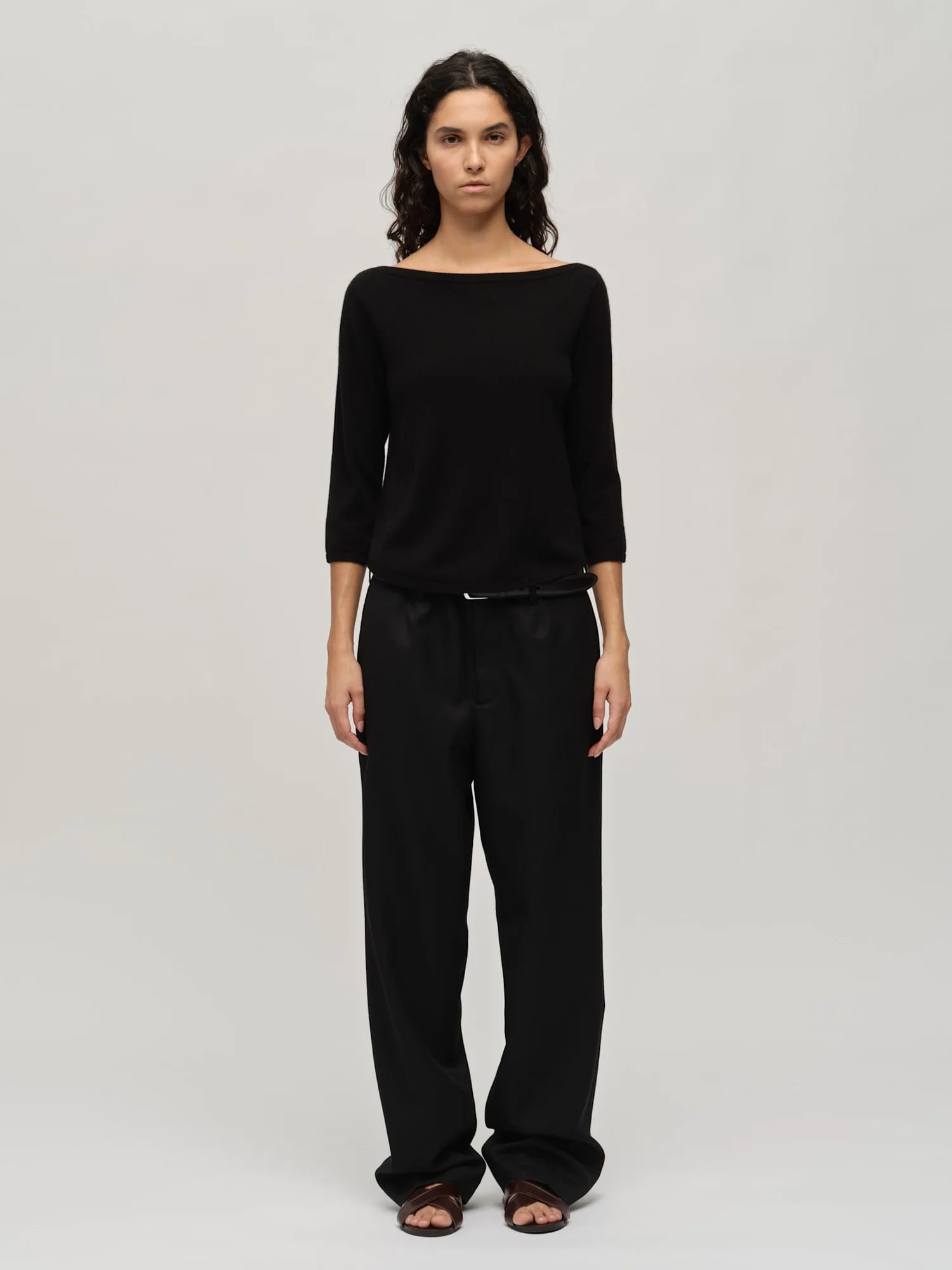 People's Republic Of Cashmere Black Boat Neck Knit