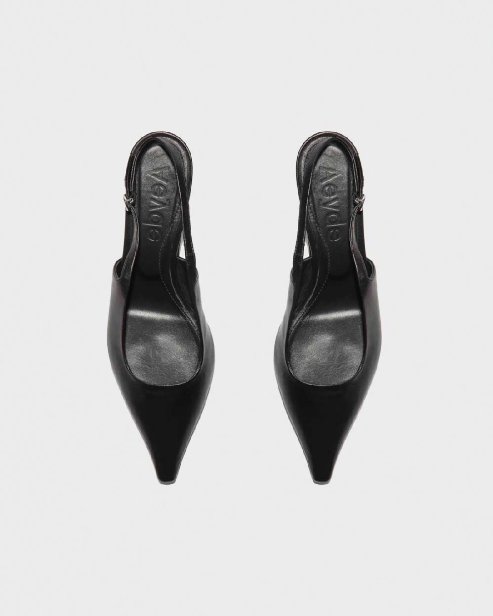 Aeyde Nappa Black Catrina Kitten Heels