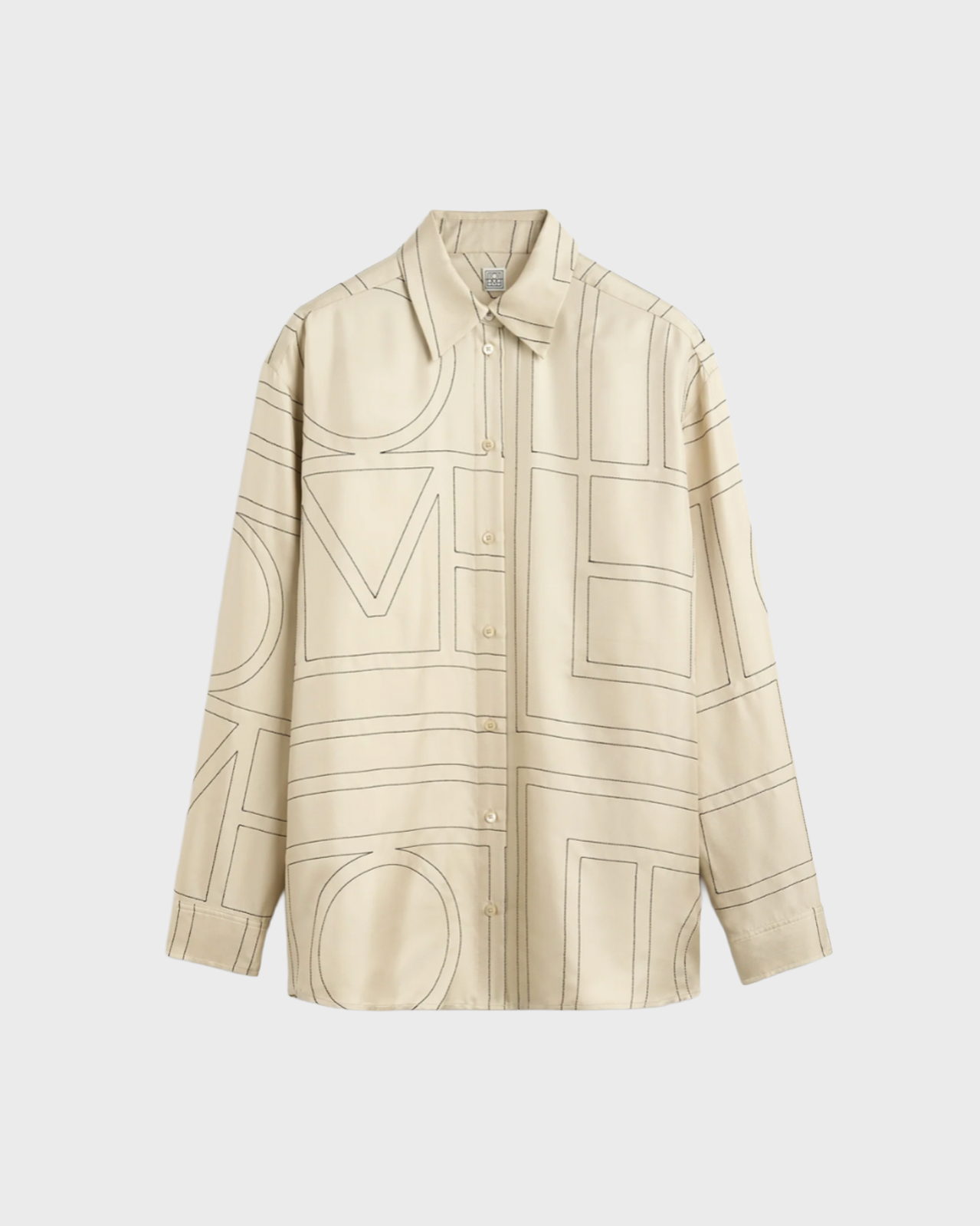 Toteme Ivory Monogram Silk PJ Top