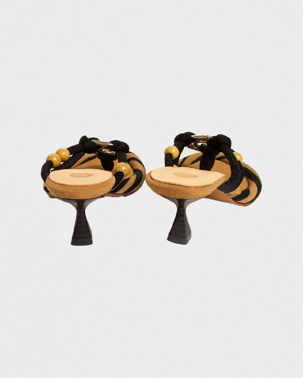 Ugo Paulon Tan Black Silver Vaia Mule